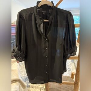 Ann Taylor Black Sheer Blouse